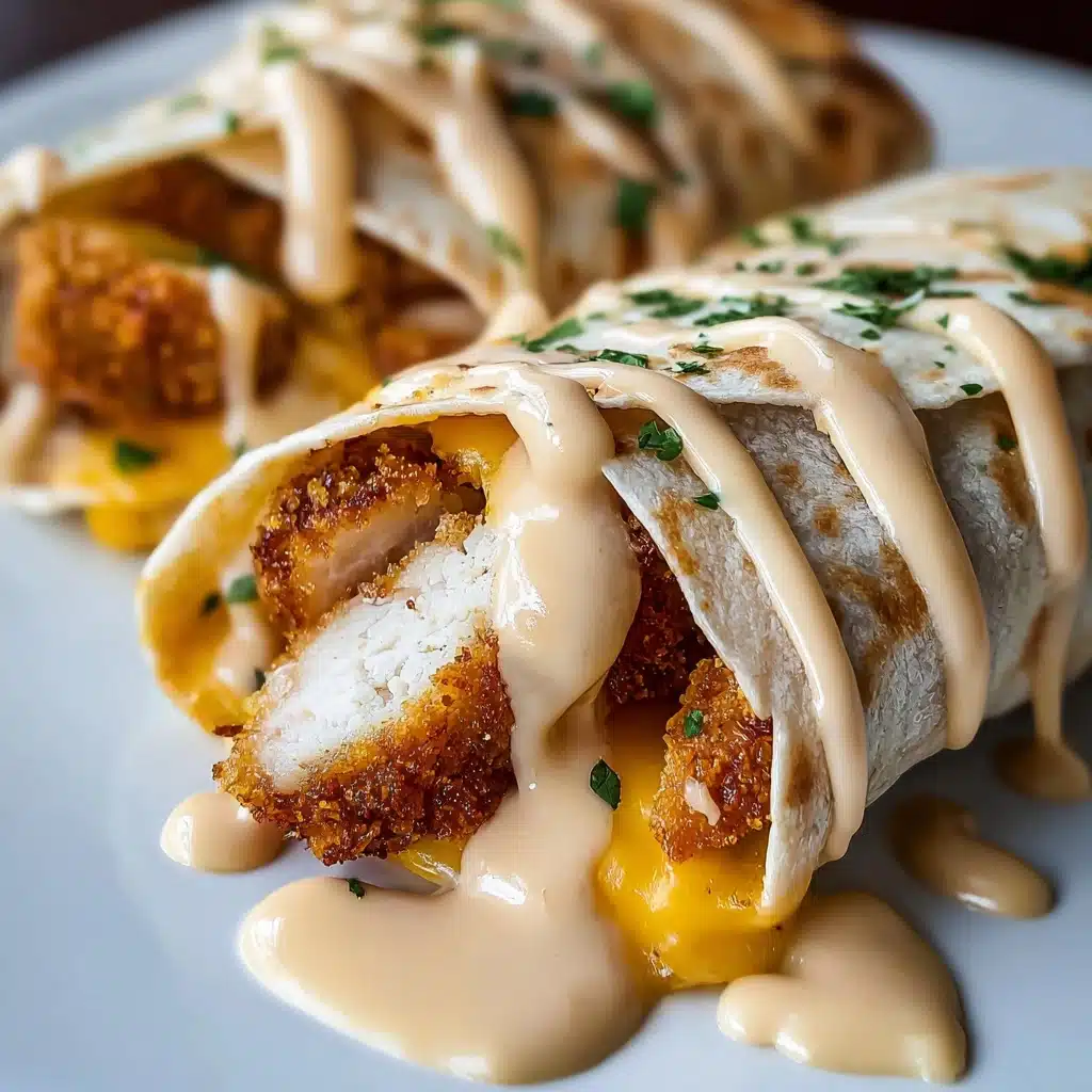 Cheesy Garlic Chicken Wraps Recipe - Recipe Image