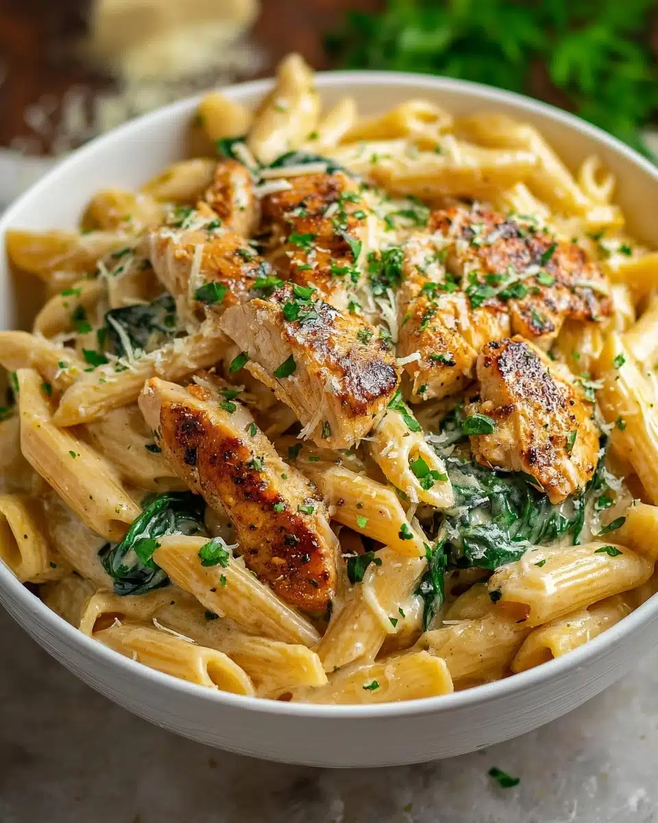 Healthy Garlic Parmesan Chicken Pasta Recipe