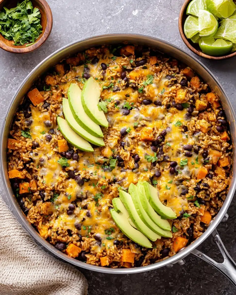 Southwest Sweet Potato, Black Bean and Rice Skillet Recipe