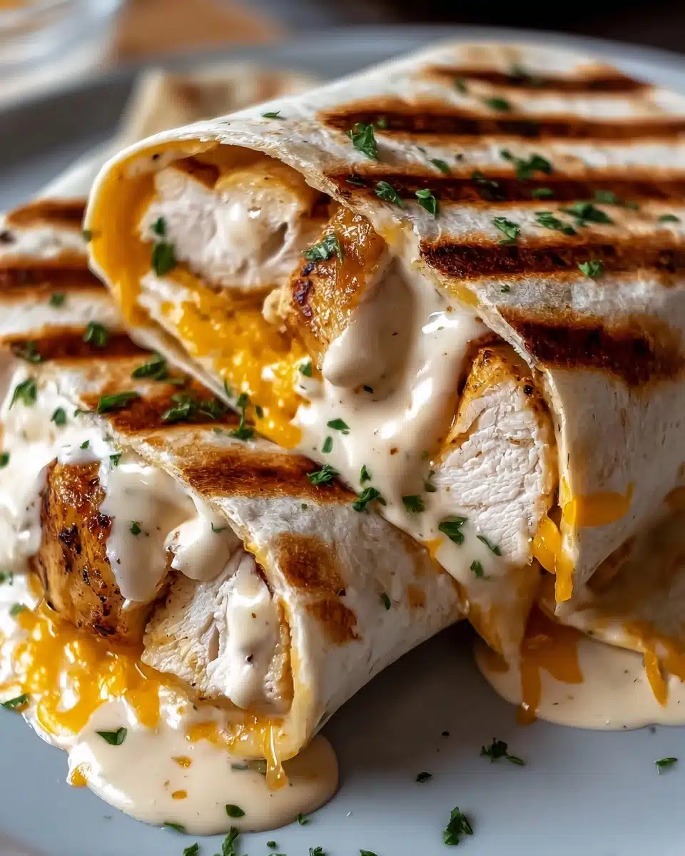 Cheesy Garlic Chicken Wraps Recipe