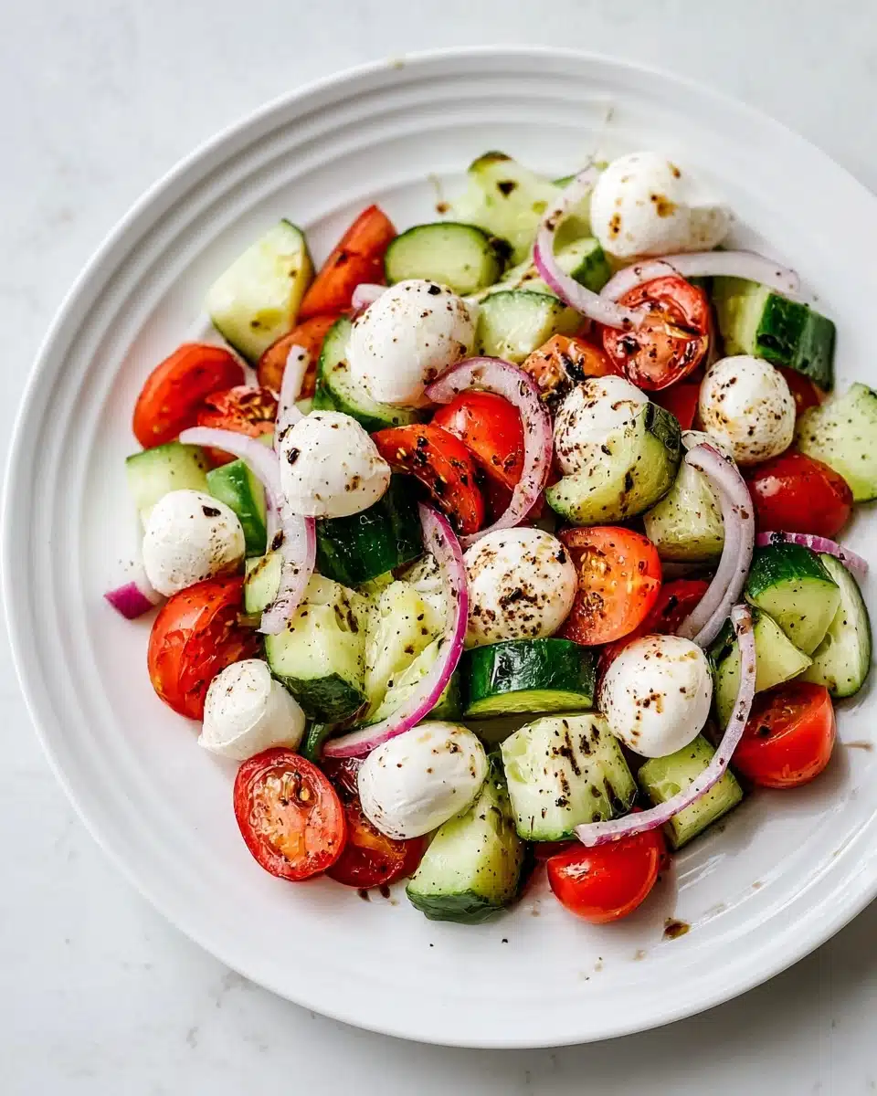 Fresh Cucumber Caprese Salad Recipe