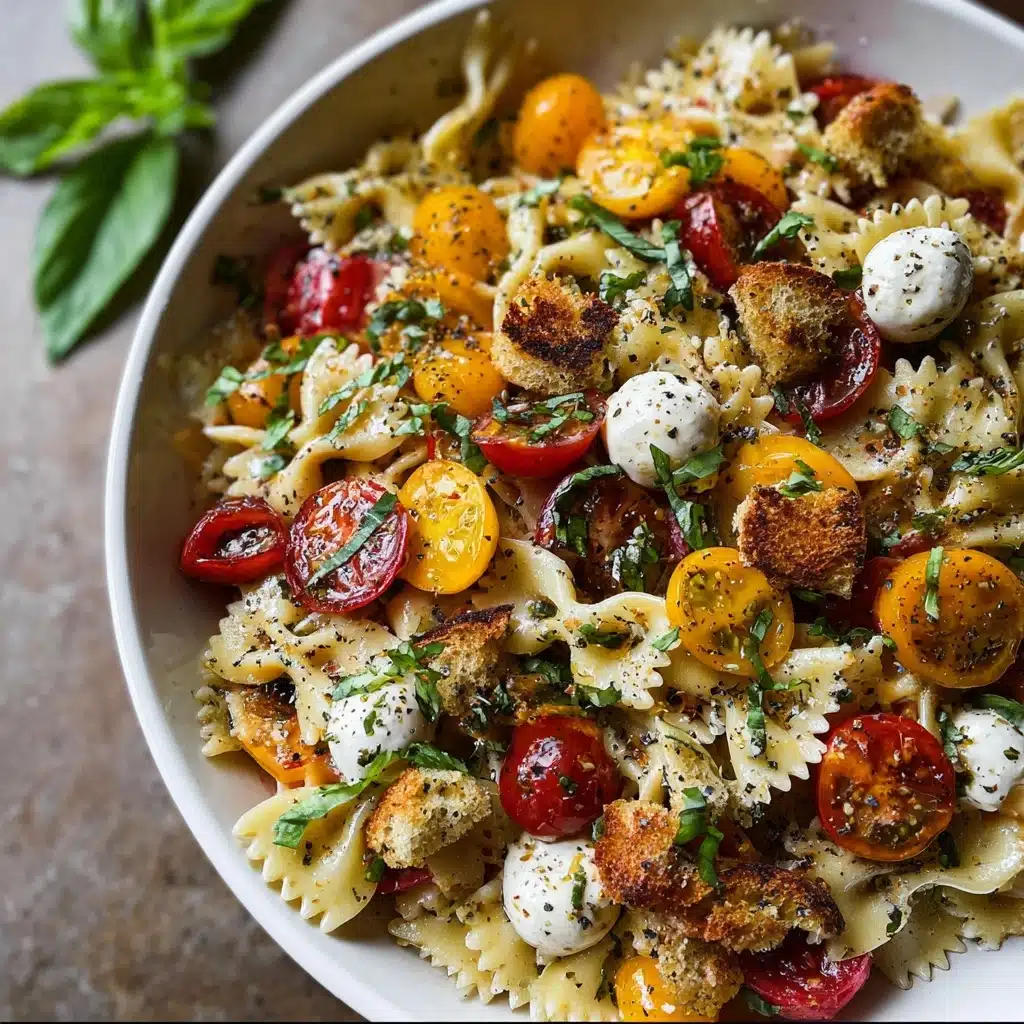 Bruschetta Pasta Salad With Mini Mozzarella Balls Recipe - Recipe Image