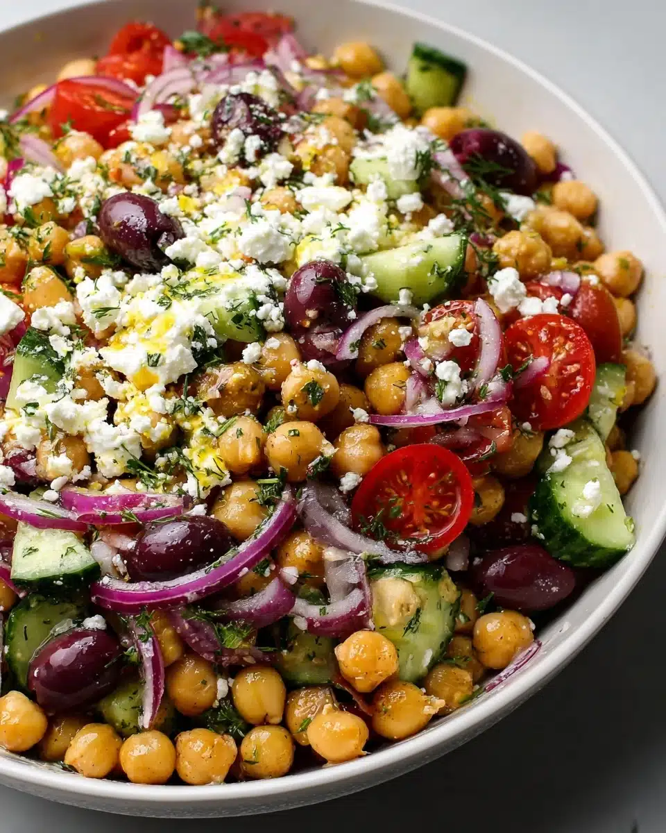 Mediterranean Chickpea Feta Salad Recipe