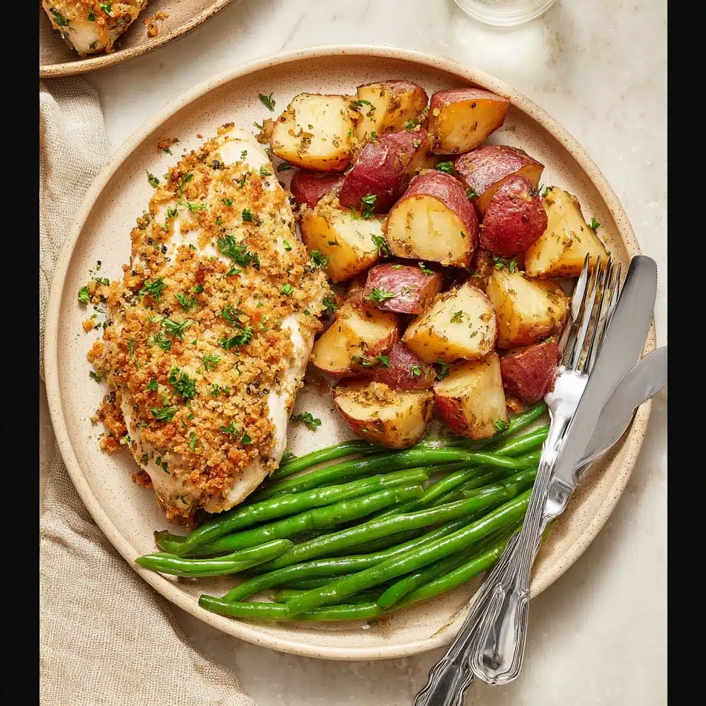 Parmesan Crusted Chicken Sheet Pan Dinner Recipe - Recipe Image