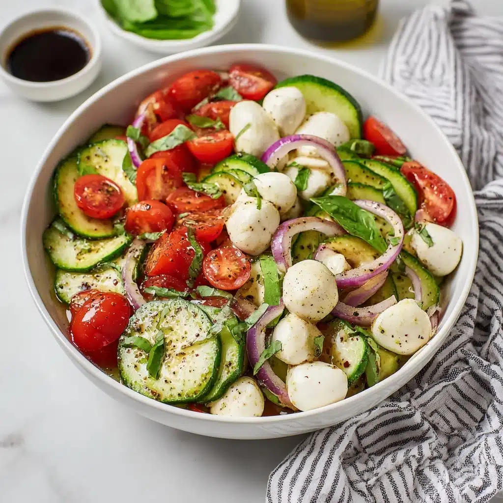Fresh Cucumber Caprese Salad Recipe - Recipe Image