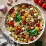 Bruschetta Pasta Salad With Mini Mozzarella Balls Recipe