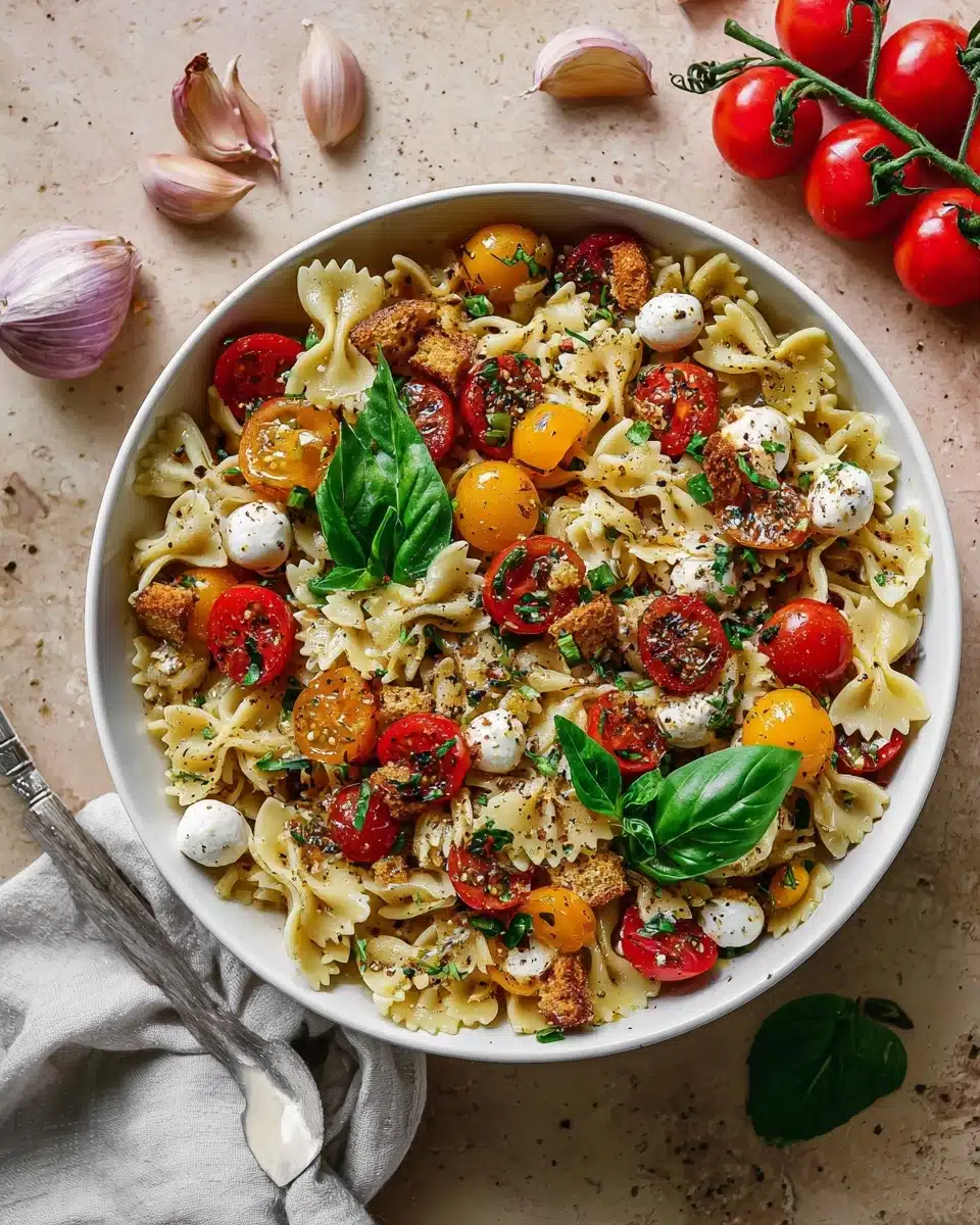 Bruschetta Pasta Salad With Mini Mozzarella Balls Recipe