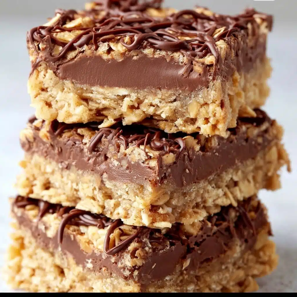 No-Bake Chocolate Oatmeal Bars Recipe - Recipe Image