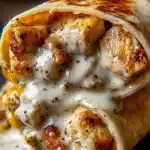 Cheesy Garlic Chicken Wraps Recipe
