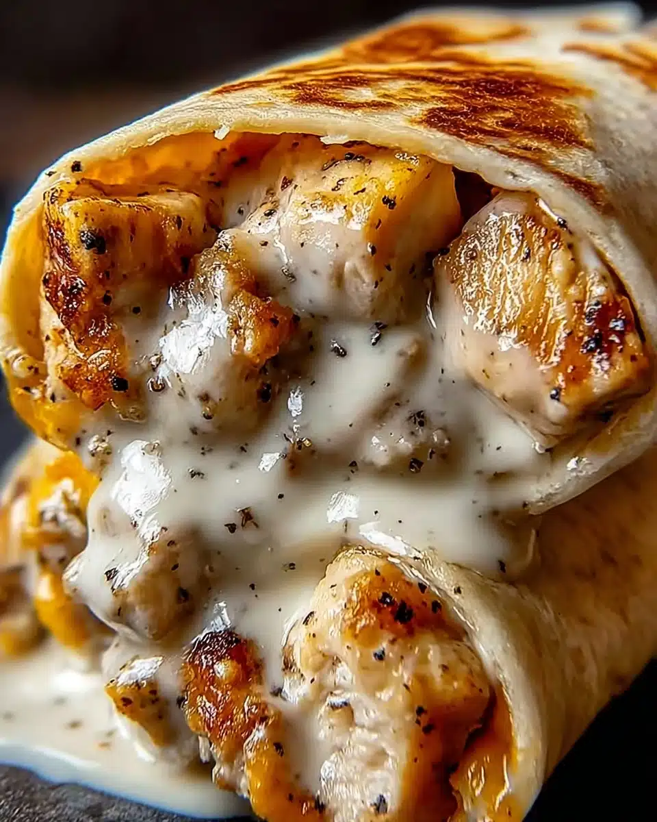Cheesy Garlic Chicken Wraps Recipe