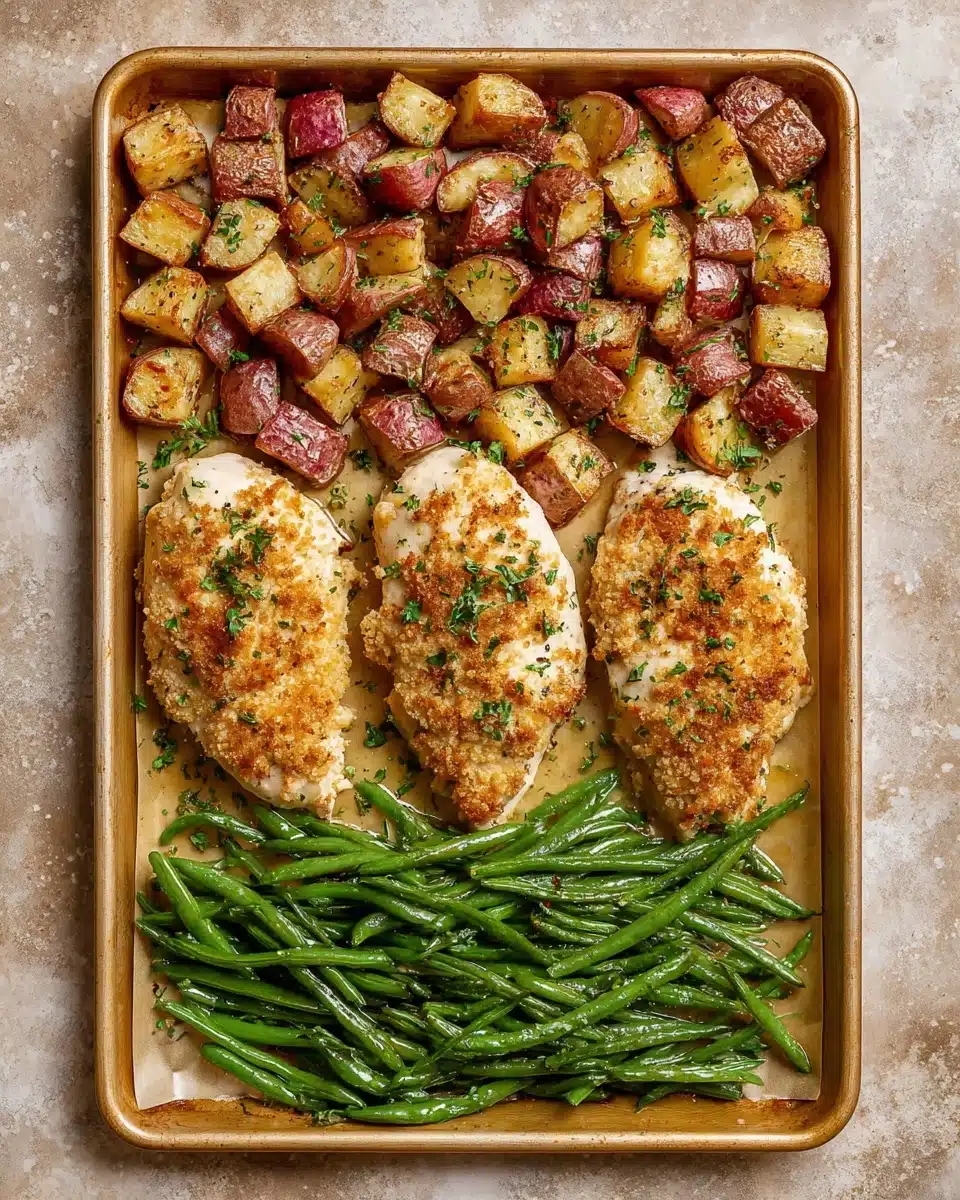 Parmesan Crusted Chicken Sheet Pan Dinner Recipe