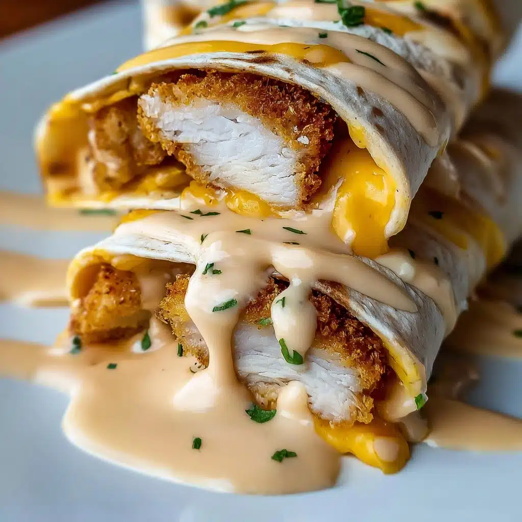 Cheesy Garlic Chicken Wraps Recipe - Recipe Image