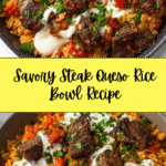 Steak Queso Rice : A Flavorful Recipe Total Time: 35 Recipe