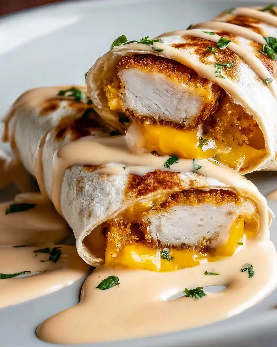 Cheesy Garlic Chicken Wraps Recipe