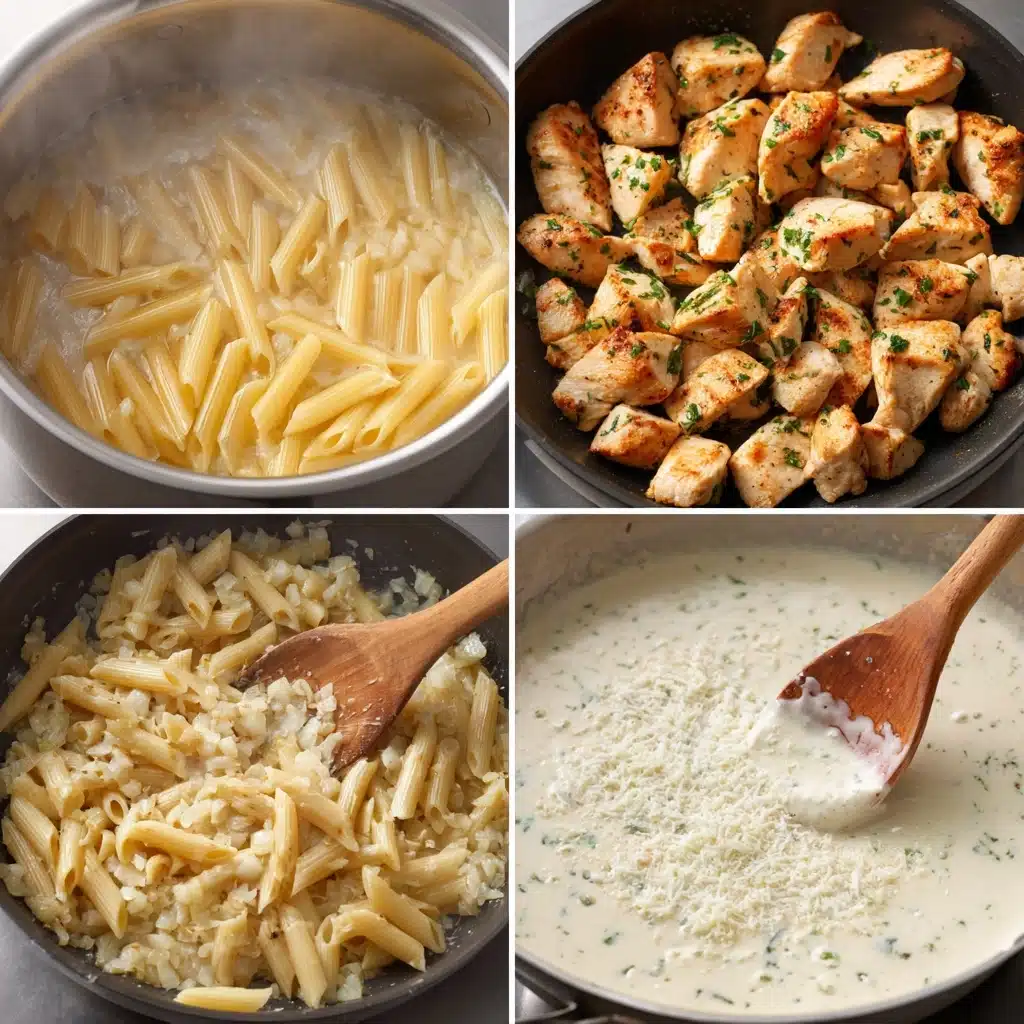 Healthy Garlic Parmesan Chicken Pasta Recipe - Recipe Image