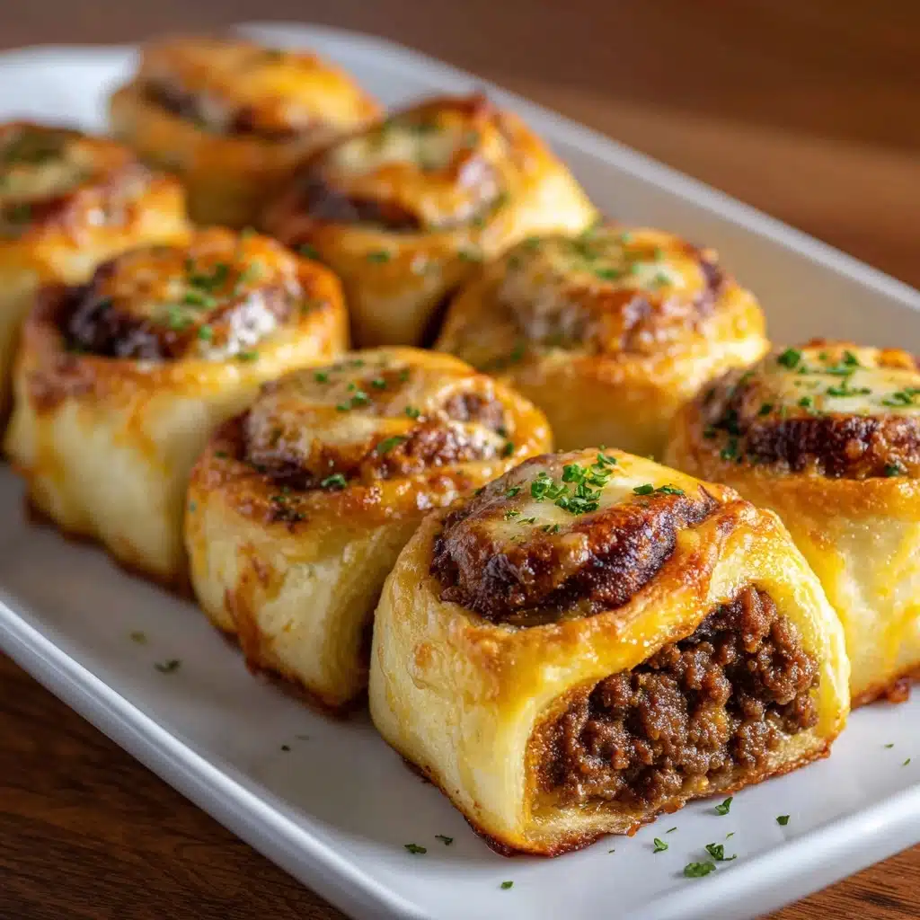 Easy Garlic Butter Beef Cheeseburger Rollups Recipe - Recipe Image