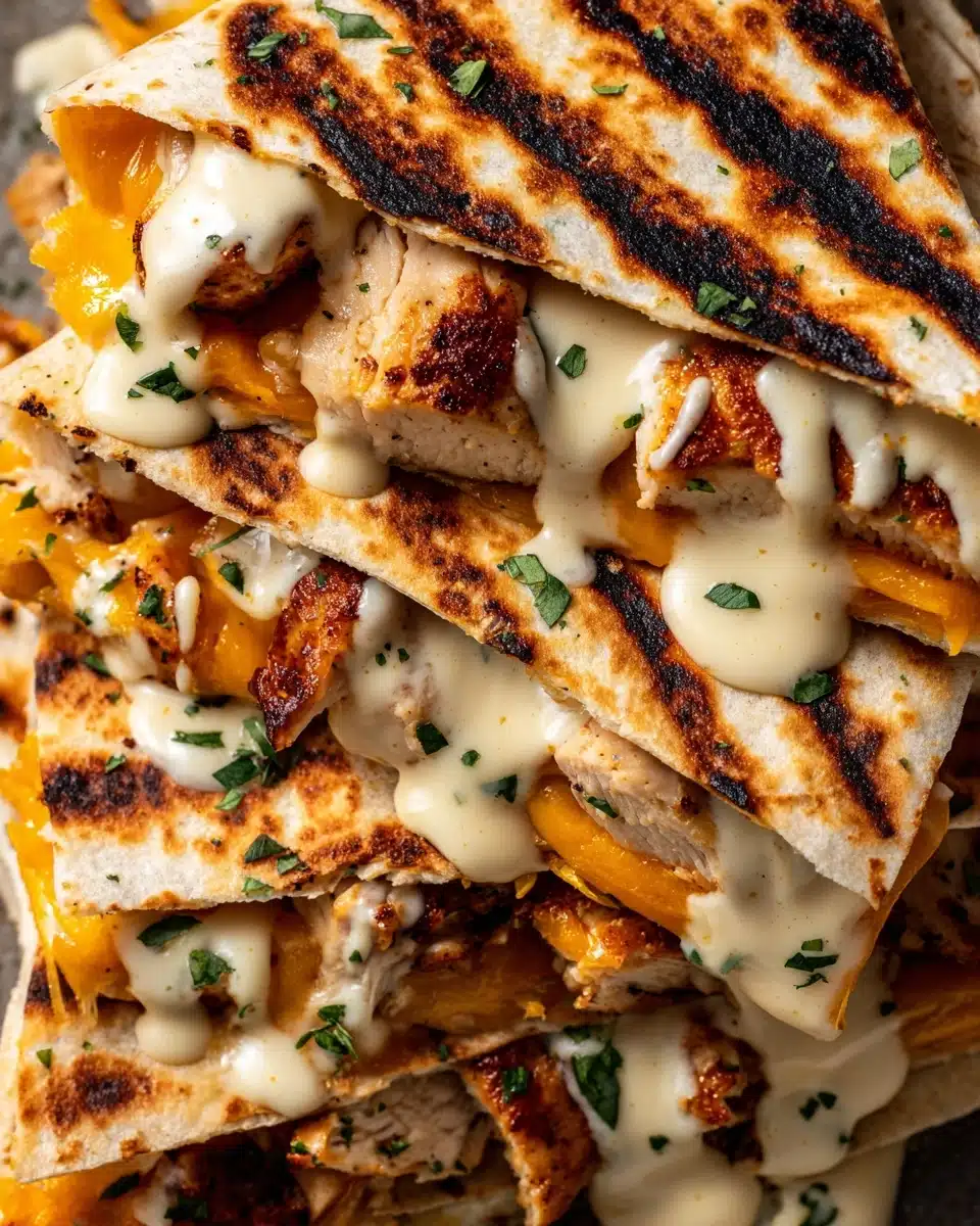 Cheesy Garlic Chicken Wraps Recipe