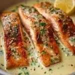 BAKED SALMON WITH LEMON BUTTER CREAM SAUCE Recipe