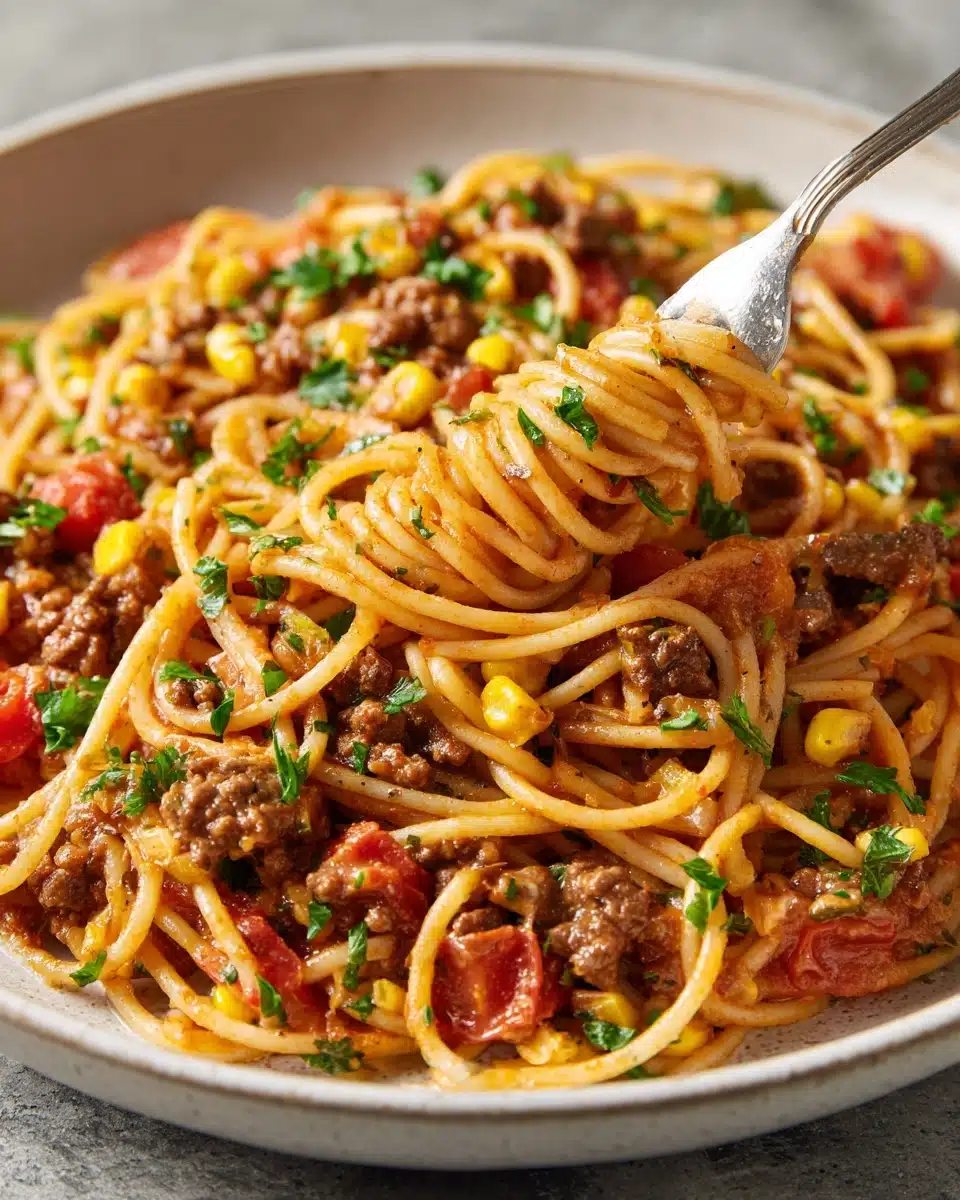 Crockpot Taco Spaghetti Recipe