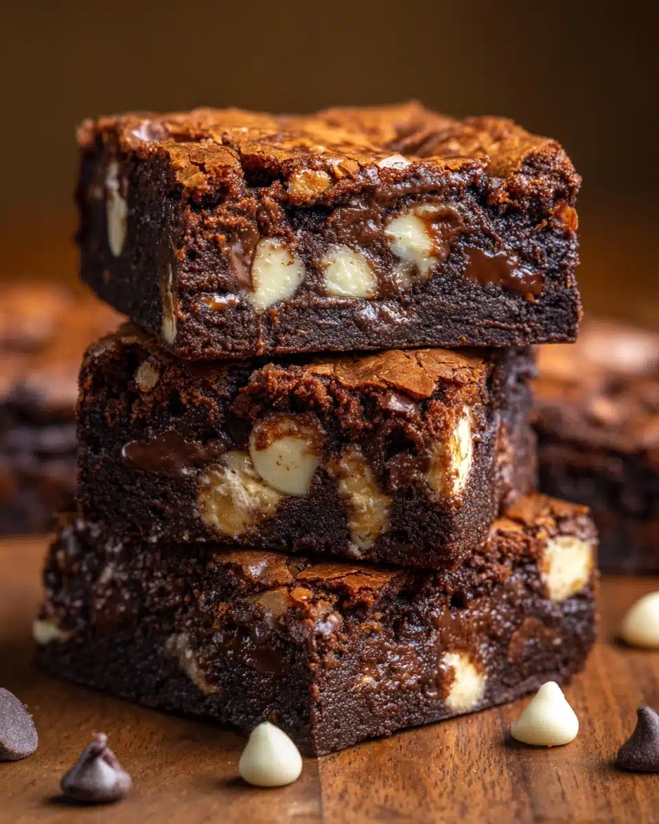 Decadent Fudgy Triple Chocolate Brownies Recipe