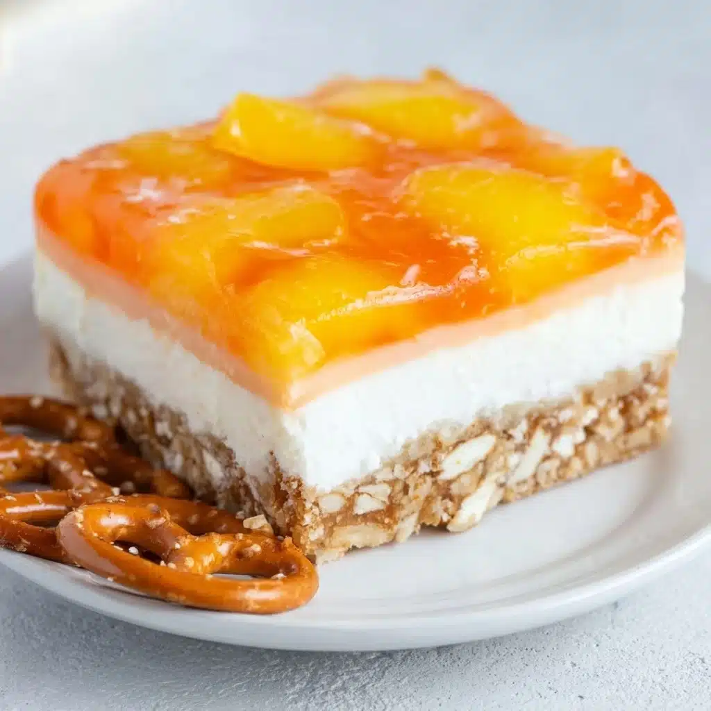 Peach Pretzel Jello Salad Recipe - Recipe Image