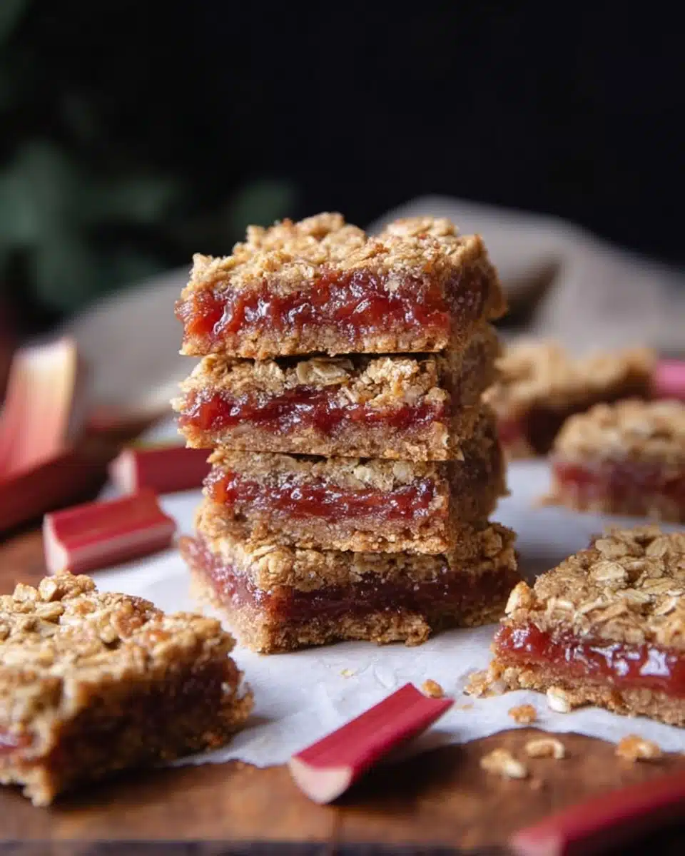 Amish Oatmeal Rhubarb Bars Recipe
