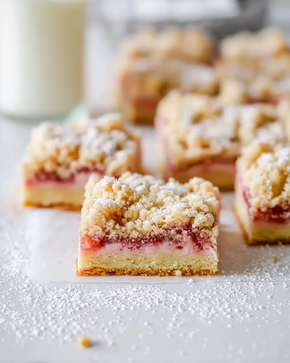 Rhubarb Honey Buttercream Swirl Bars Recipe