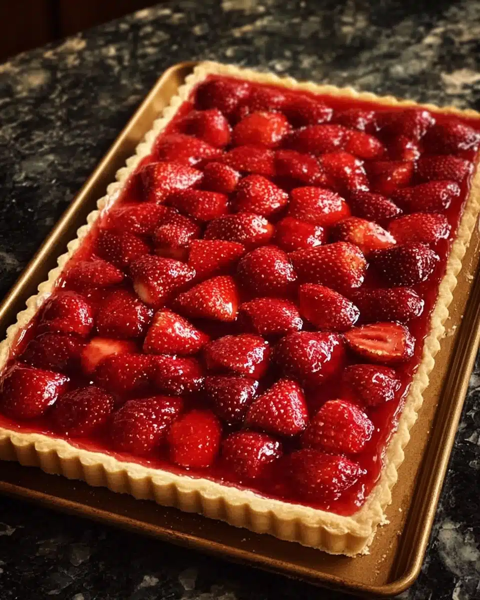 Easy Strawberry Slab Pie Recipe - Recipe Image