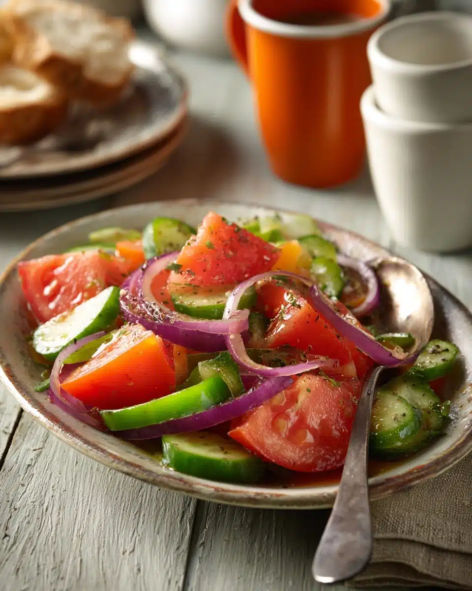 Easy Cucumber and Tomato Greek Salad Recipe