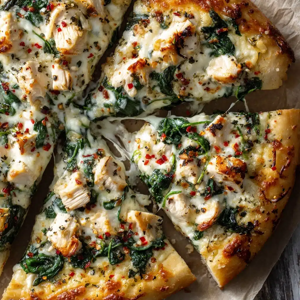 Roasted Garlic White Chicken Pizza Recipe - Recipe Image