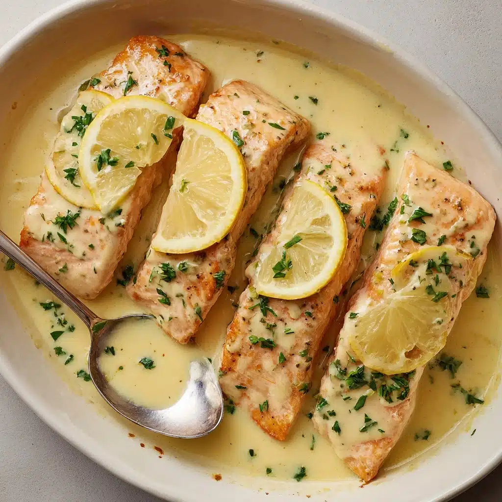 BAKED SALMON WITH LEMON BUTTER CREAM SAUCE Recipe - Recipe Image