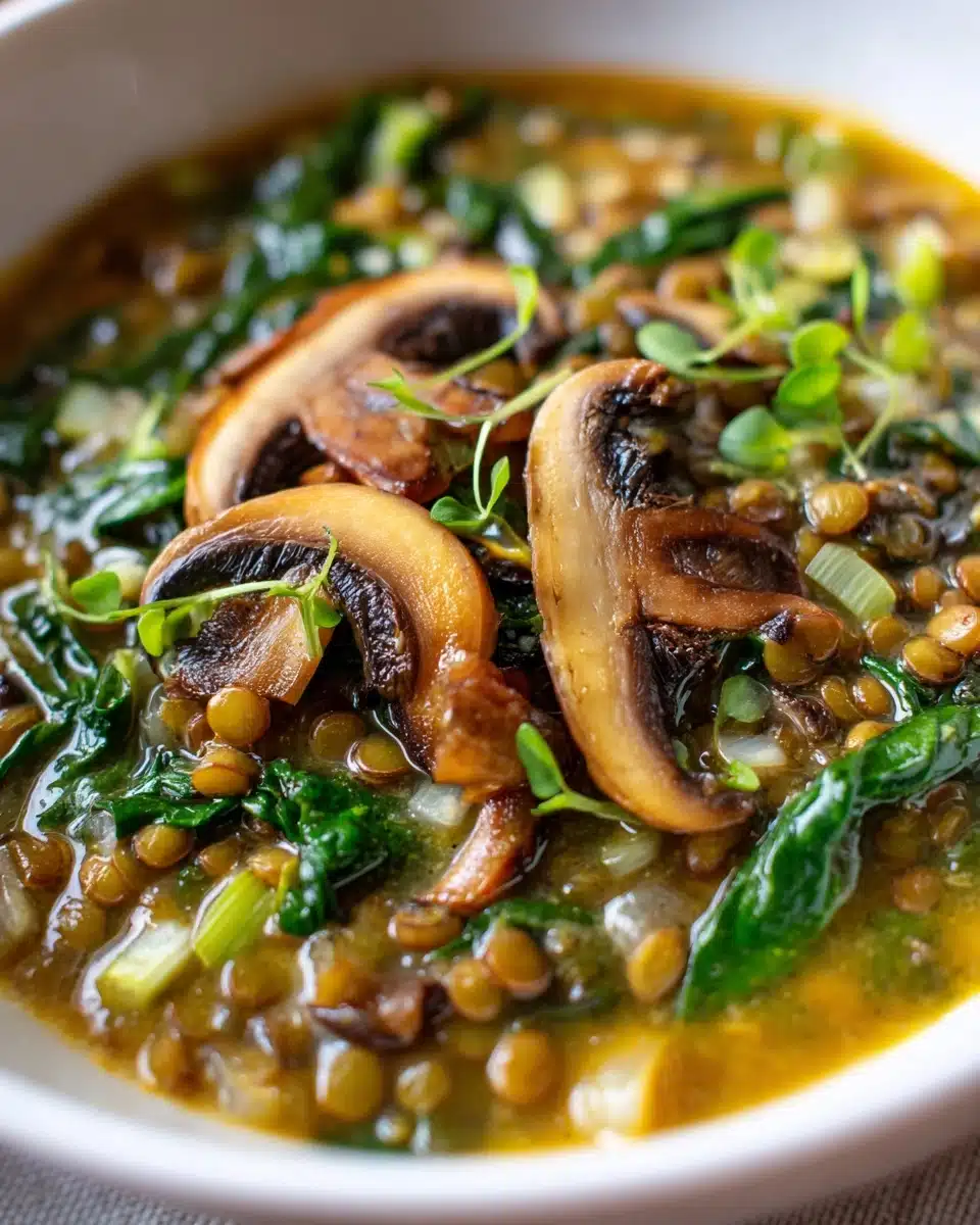 French Lentil and Mushroom Soup Recipe