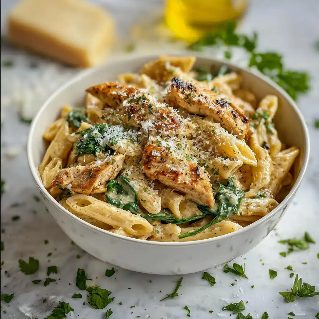 Healthy Garlic Parmesan Chicken Pasta Recipe - Recipe Image