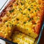 Pour the mixture into the prepared baking dish, spreading it evenly Recipe