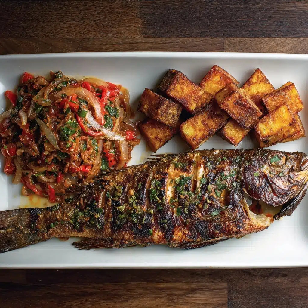 Oven Grilled Tilapia w/ Fried Plantains Recipe - Recipe Image