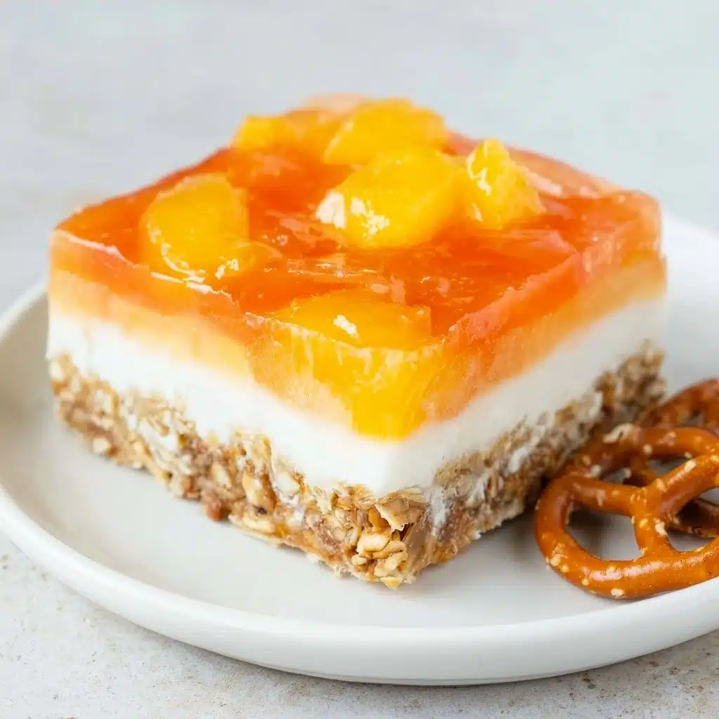 Peach Pretzel Jello Salad Recipe - Recipe Image