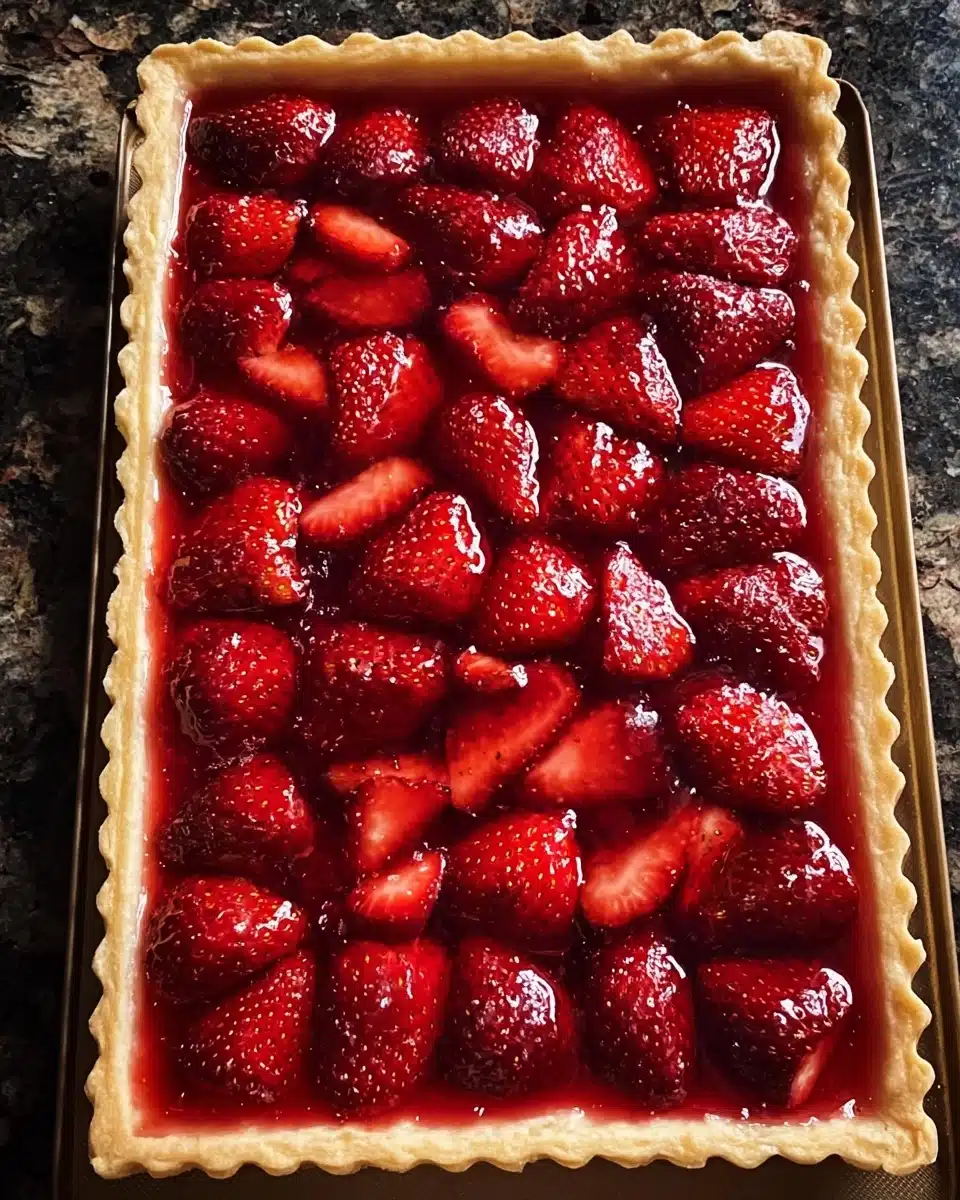 Easy Strawberry Slab Pie Recipe - Recipe Image
