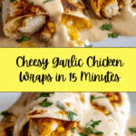Cheesy Garlic Chicken Wraps Recipe