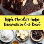 Decadent Fudgy Triple Chocolate Brownies Recipe