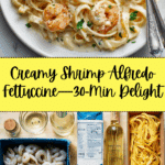 CREAMY SHRIMP FETTUCCINE PASTA WITH HOMEMADE ALFREDO SAUCE Recipe