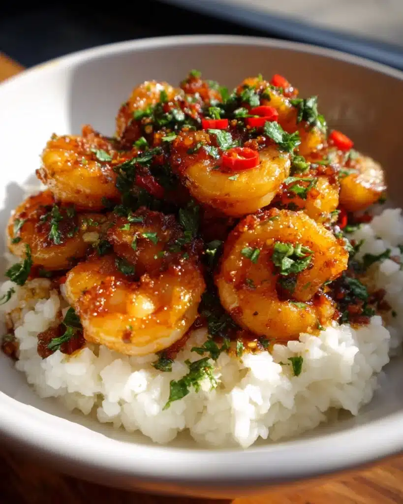 Spicy Garlic Shrimp over Jasmine Rice Recipe