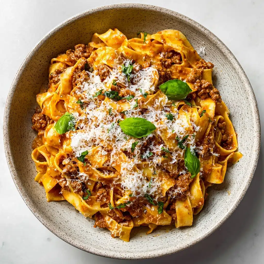 Creamy Fettuccine Bolognese Recipe - Recipe Image
