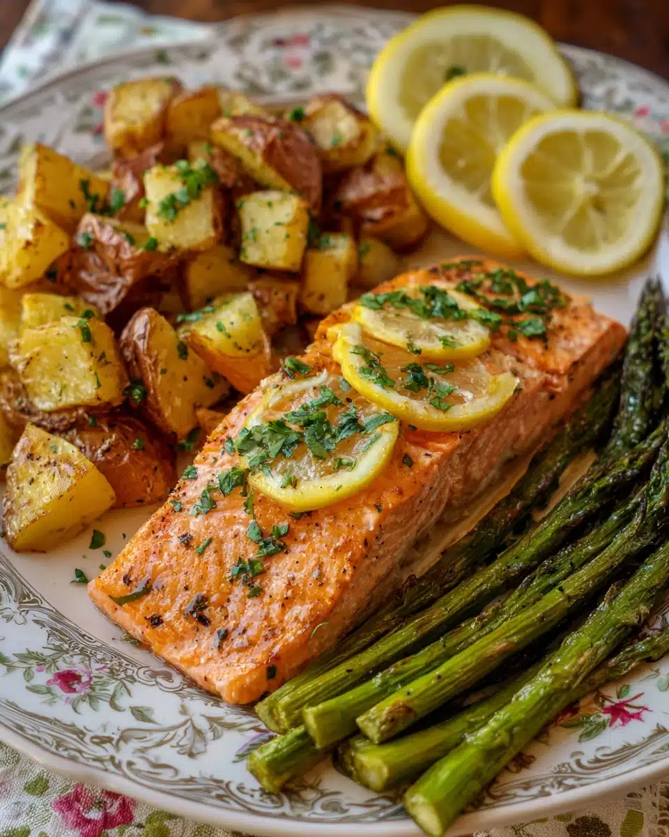 Salmon, Potato, + Asparagus Sheet Pan Meal Recipe