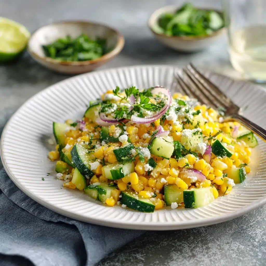 Street Corn Creamy Cucumber Salad Recipe - Recipe Image
