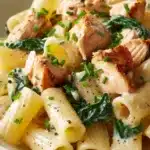 Salmon Spinach Pasta Dish Recipe