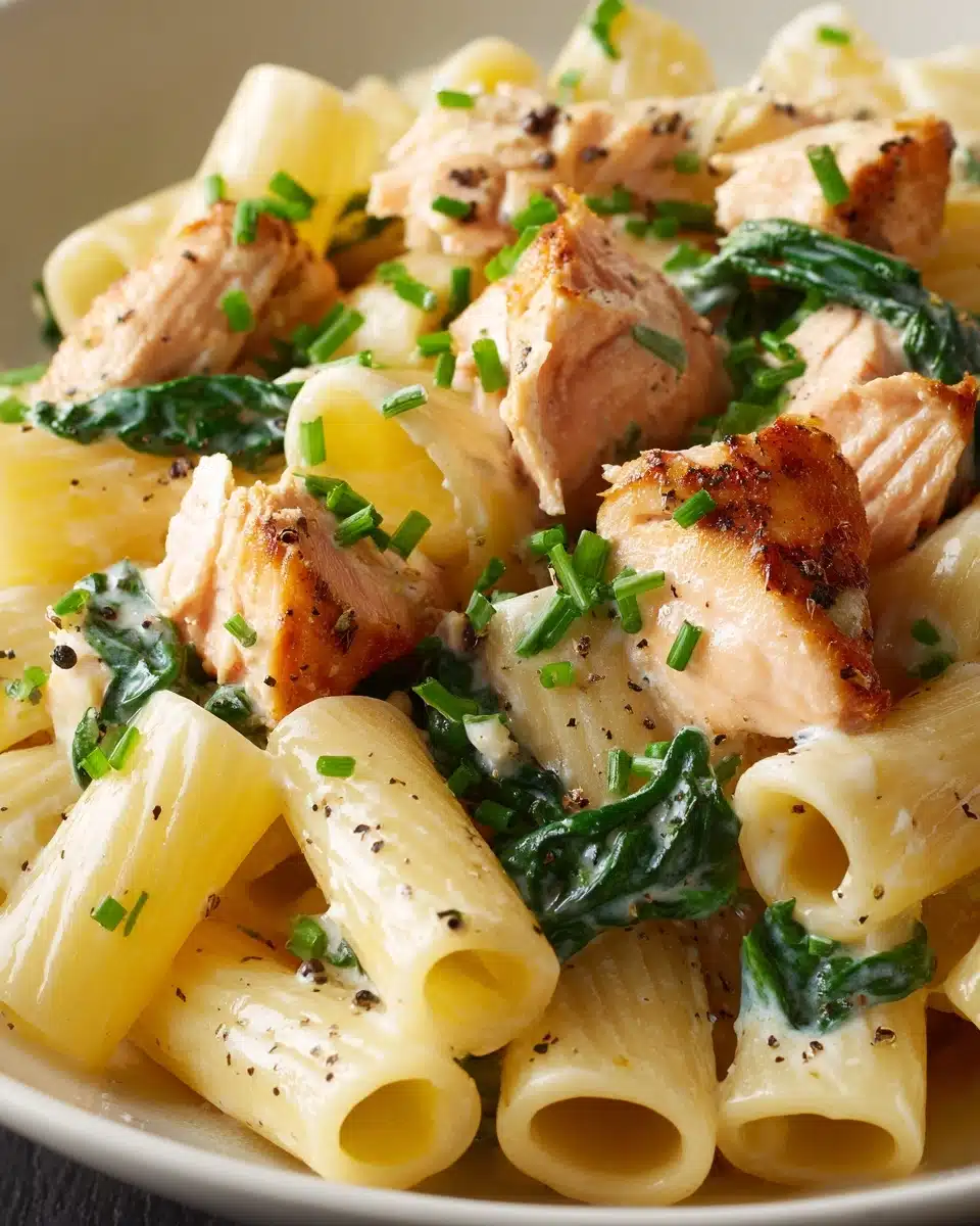 Salmon Spinach Pasta Dish Recipe