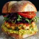 Shrimp Burger Recipe with Smoky Guacamole Recipe