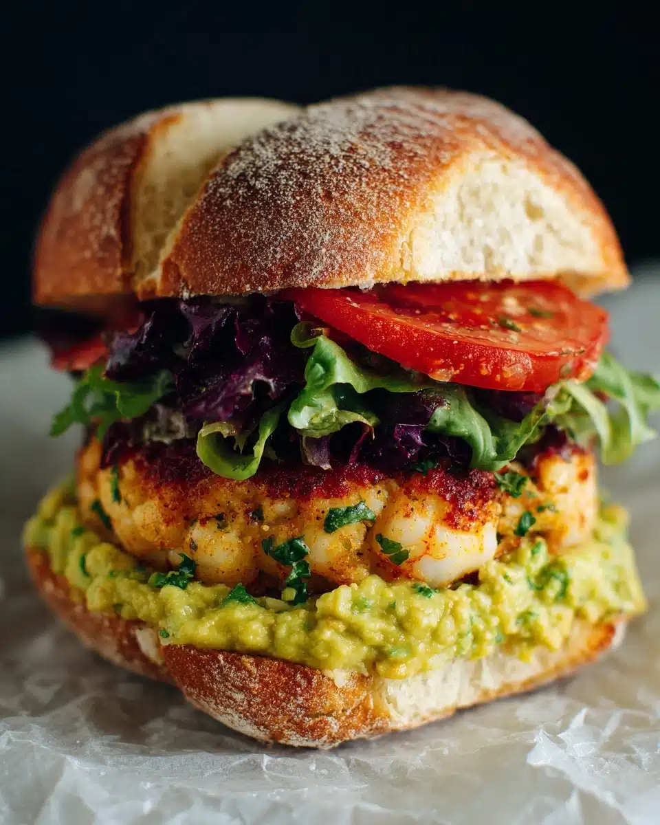 Shrimp Burger Recipe with Smoky Guacamole Recipe
