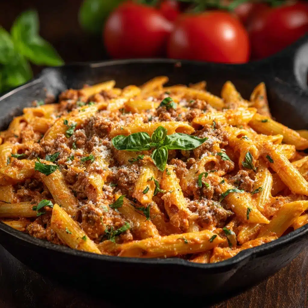 High Protein Creamy Beef Pasta Recipe - Recipe Image