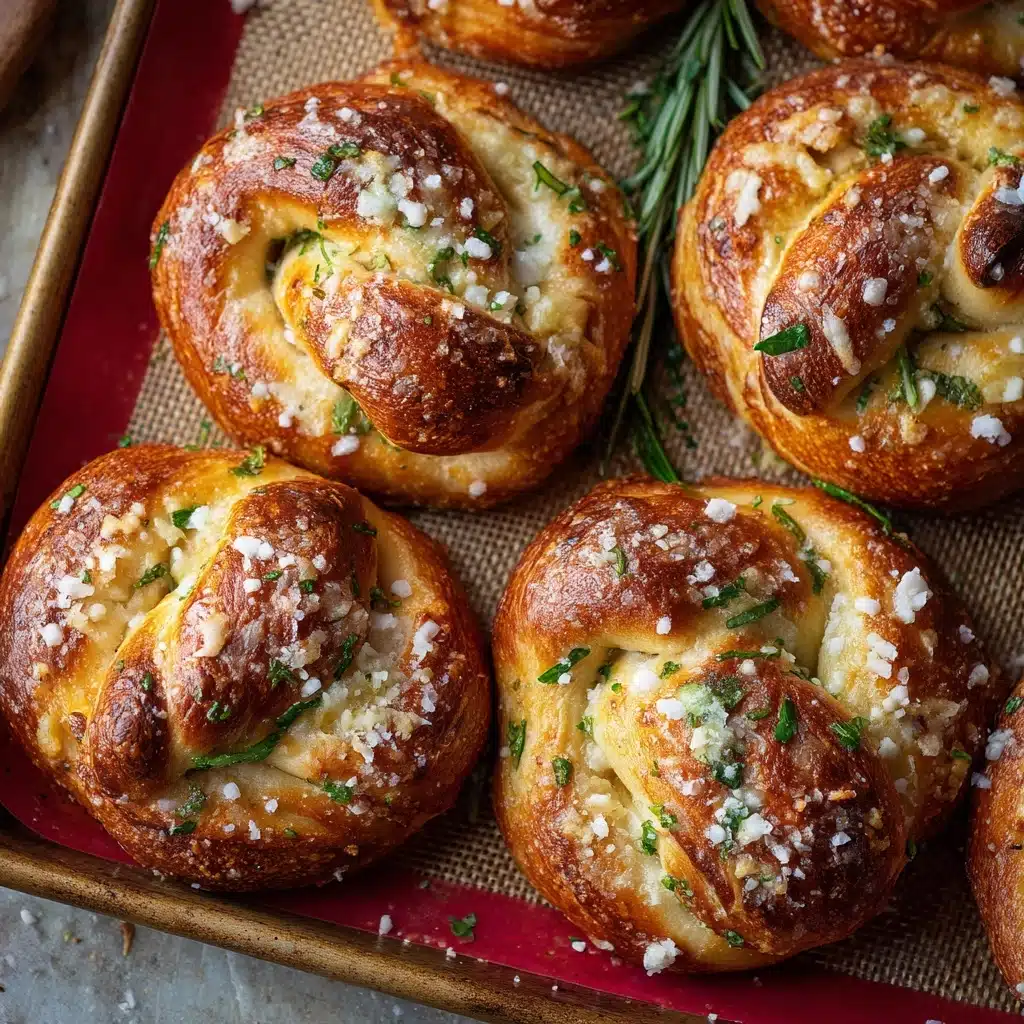 Mozzarella Stuffed Rosemary and Parmesan Soft Pretzels Recipe - Recipe Image